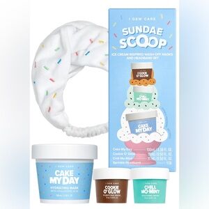 I DEW CARE Wash-off Masks with Headband Set - Sundae Scoop